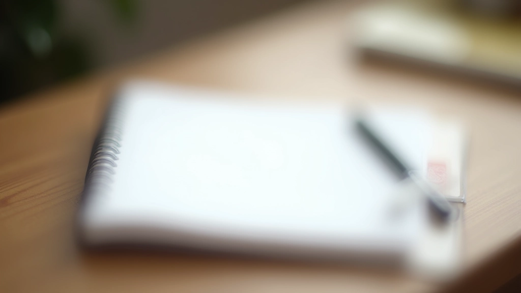 Bloc-notes avec notes de coaching et stylo sur un bureau en bois clair, lumière douce