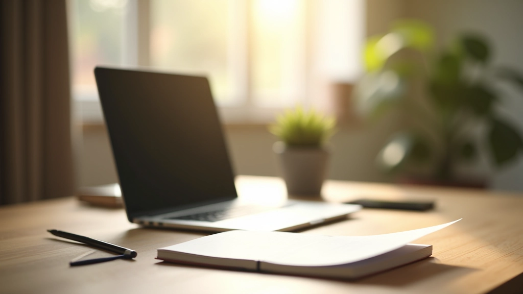 Entrepreneur travaillant sur un ordinateur portable dans un environnement de travail moderne, lumière naturelle, focus net, sans distractions